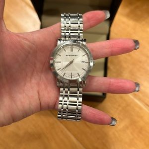Burberry Watch with Box and Tag - Silver Color